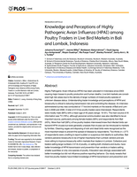 Knowledge and perceptions of Highly Pathogenic Avian Influenza (HPAI) among poultry traders in live Bird markets in Bali and Lombok, Indonesia