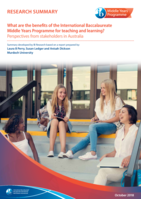 What are the benefits of the International Baccalaureate Middle Years Programme for teaching and learning? Perspectives from stakeholders in Australia