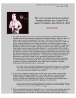 'The mirror shattered into tiny pieces': Reading gender and culture in the Japan Foundation Asia Centre's LEAR