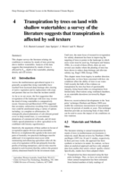 Transpiration by trees on land with shallow water-tables: a survey of the literature suggests that transpiration is affected by soil texture