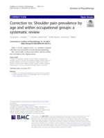 Correction to: Shoulder pain prevalence by age and within occupational groups: A systematic review