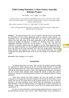 Field testing Marsobot, a Mars society Australia robotics project