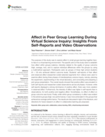 Affect in peer group learning during virtual science inquiry: Insights from self-reports and video observations