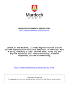 Regional tourism systems and the implications of innovative behaviour