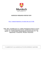 Ecological health of rivers: A case for integrating government, community and private sector