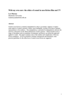 With my own ears: The ethics of sound in non-fiction film and TV