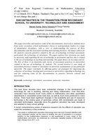 Discontinuities in the transition from school to university: Technology and assessment