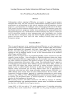 Learning outcomes and student satisfaction with group projects in marketing