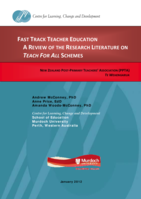 Fast track teacher education: A review of the research literature on Teach For All schemes