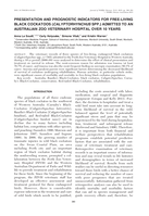 Presentation and prognostic indicators for free-living black cockatoos (Calyptorhynchus SPP.) admitted to an Australian Zoo Veterinary Hospital over 10 years