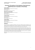 Consumer perceptions in the adoption of the electronic health records in Australia: A pilot study