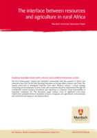 The interface between resources and agriculture in rural Africa. Written for the Africa-Australia Research Forum 30 August 2011, Novotel Langley