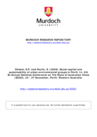 Social capital and sustainability of urban environmental groups in Perth