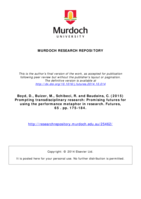 Prompting transdisciplinary research: Promising futures for using the performance metaphor in research