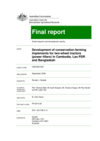 Development of conservation farming implements for two-wheel tractors (power tillers) in Cambodia, Lao PDR and Bangladesh