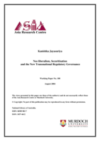 Neo liberalism, securitisation and the new transnational regulatory governance