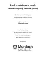 Lamb growth impacts muscle oxidative capacity and meat quality