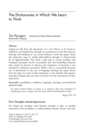 The dictionaries in which we learn to think