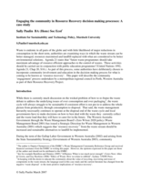 Engaging the community in Resource Recovery decision making processes: A case study