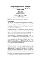 Player problem-solving strategies in co-located play of a single-player video game
