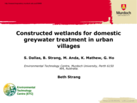 Constructed wetlands for domestic greywater treatment in urban villages
