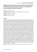 Applying ecosystem services assessment in closure planning to enhance post-mining land-use outcomes: learning from bauxite mining in Brazil and Australia
