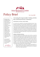 Governing the Ungovernable: dealing with the rise of informal security in Indonesia