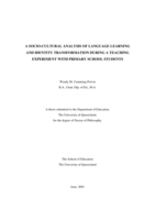 A socio-cultural analysis of language learning and identity transformation during a teaching experiment with primary school students