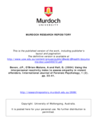 Using the interpersonal reactivity index to assess empathy in violent offenders