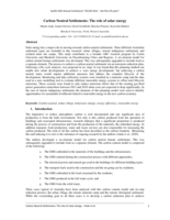 Carbon Neutral Settlements: The role of solar energy