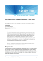 Learning analytics and study behaviour: A pilot study