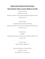 Forecasting requests for General Practitioners’ Time at a busy medical centre Version 1