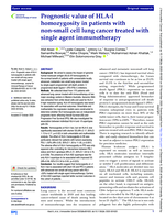 Prognostic value of HLA-I homozygosity in patients with non-small cell lung cancer treated with single agent immunotherapy