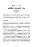 What’s in a name? Using a scientific calculator for mathematical exploration in schools