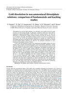 Gold dissolution in non-ammoniacal thiosulphate solutions: Comparison of fundamentals and leaching studies