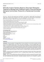 Minimally invasive dentistry based on atraumatic restorative treatment to manage early childhood caries in rural and remote Aboriginal communities: Protocol for a randomized controlled trial