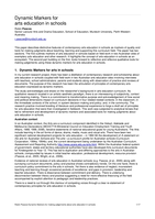 Dynamic Markers for arts education in schools