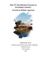 Solar PV Electrification Programs in Developing Countries:  Towards an Holistic Approach