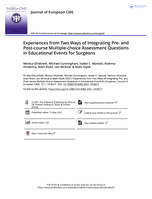 Experiences from two ways of integrating Pre- and Post-course Multiple-choice assessment questions in educational events for surgeons