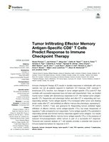 Tumor infiltrating effector memory Antigen-Specific CD8+ T Cells predict response to immune checkpoint therapy