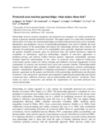 Protected area tourism partnerships: what makes them tick?