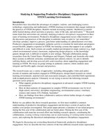 Studying & supporting productive disciplinary engagement in STEM learning environments