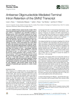 Antisense oligonucleotide mediated terminal intron retention of the SMN2 transcript