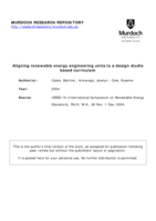 Aligning renewable energy engineering units to a design studio based curriculum