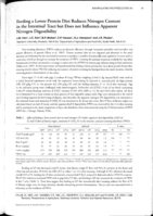 Feeding a lower protein diet reduces nitrogen content in the intestinal tract but does not influence apparent nitrogen digestibility
