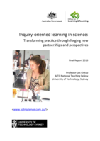 Inquiry-oriented learning in physics at Murdoch. In Kirkup, L. (ed) Inquiry-oriented learning in science: Transforming practice through forging new partnerships and perspectives