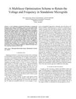 A multilayer optimization scheme to retain the voltage and frequency in standalone microgrids