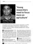 Young researchers need to focus more on agriculture