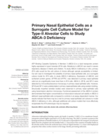 Primary Nasal Epithelial Cells as a Surrogate Cell Culture Model for Type-II Alveolar Cells to Study ABCA-3 Deficiency