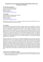 Exploring the EIA / environmental management relationship: follow-up for performance evaluation